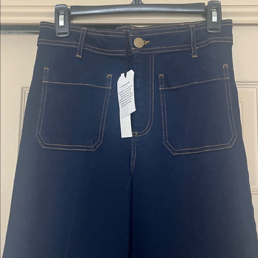 Bagatelle collection jeans sz 28 wide leg jeans DARK WASH NWT - Picture 2 of 10